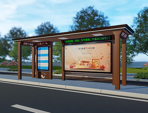 新款來襲！青海大型公交候車亭后現(xiàn)代風格城市仿古公交站臺